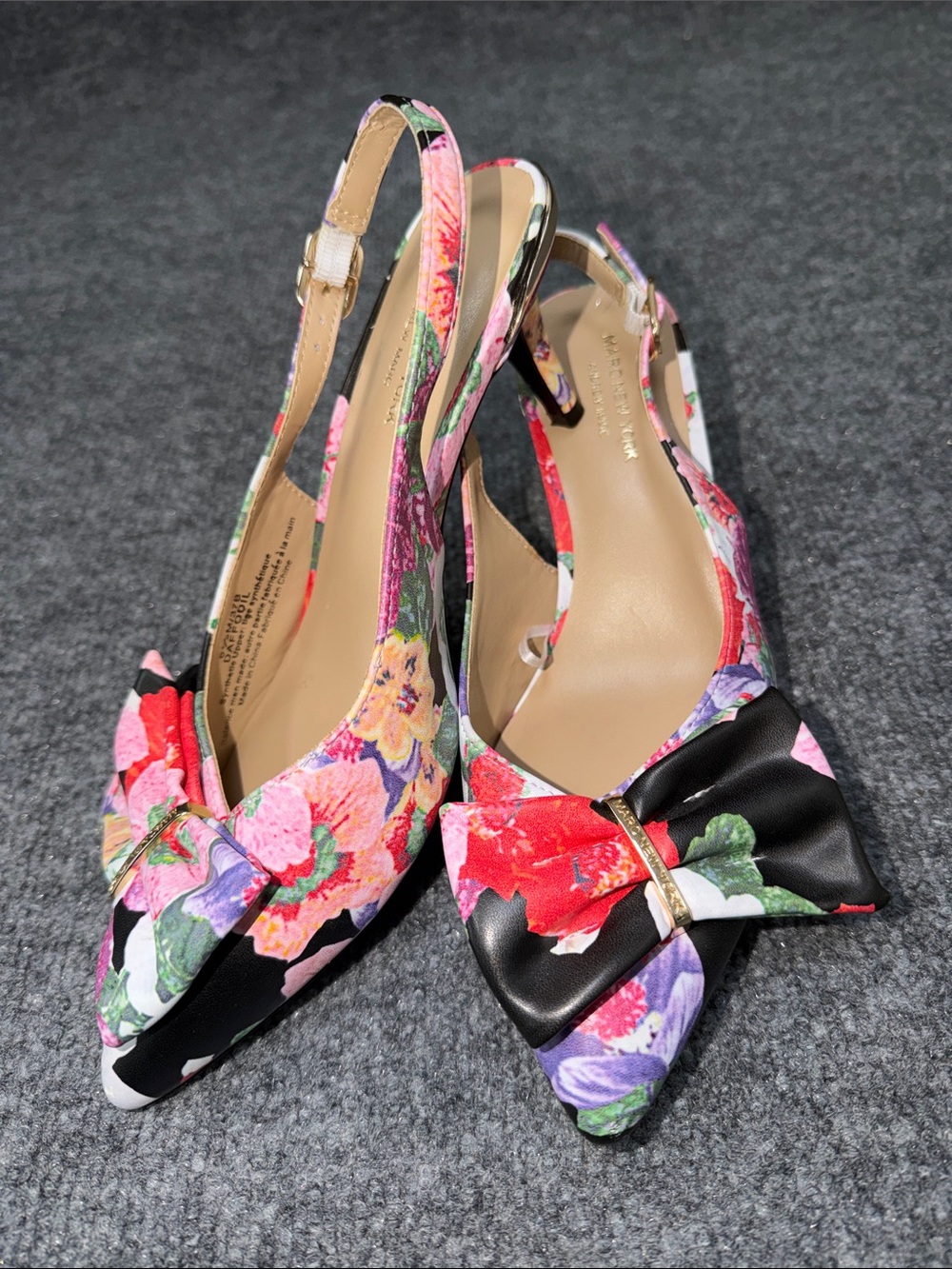 Marc New York (Andrew Marc) "Daffodil" Floral Bow Slingback Pump.